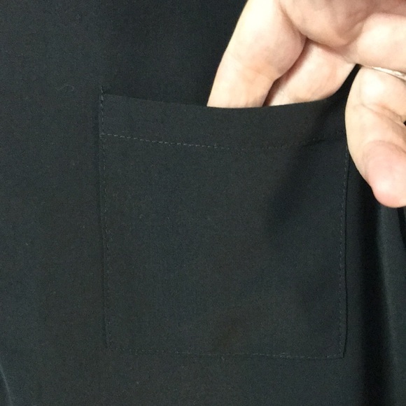 Furnex Women’s Zip front Blouse Top Size L Black Long sleeves Tab up Back Pleat - Picture 5 of 12